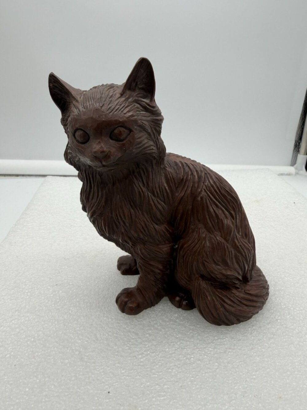 Vintage Red Mill Manufacturing Faux Wood Cat Figurine